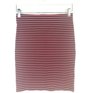 Madewell Skirt Womens Medium Navy Blue Red Striped Mini Pull On Stretch Preppy
